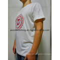 Hot Wholesale Cheap Top Quality Summer Round Neck White Printing Mens T Shirt